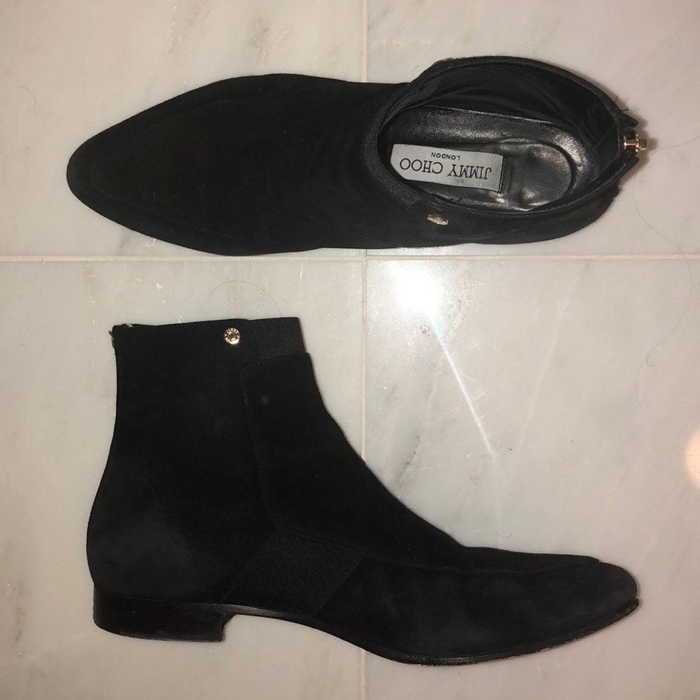 Jimmy Choo Black Suede Bootie Size 39.5